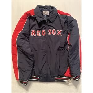 NWT XL Boston Red Sox Bomber Jacket Puffer Mens Carl Banks G-III Y2K NOS New Zip